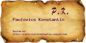 Paulovics Konstantin névjegykártya