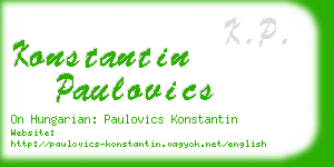 konstantin paulovics business card
